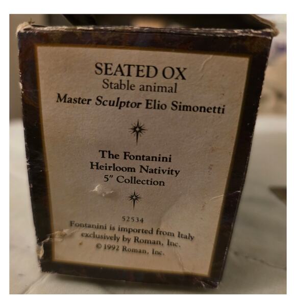 Fontanini Roman SEATED OX 5" Box & Card - Picture 5 of 6